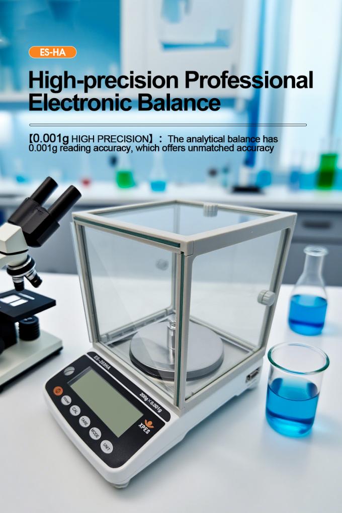 Balance de pr&eacute;cision de laboratoire 0,001 g, instruments de laboratoire, balance analytique avec protection contre les courants d'air 0