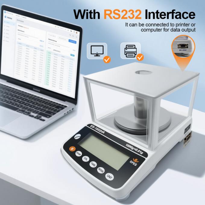 Balance de pr&eacute;cision de laboratoire 0,001 g, instruments de laboratoire, balance analytique avec protection contre les courants d'air 1