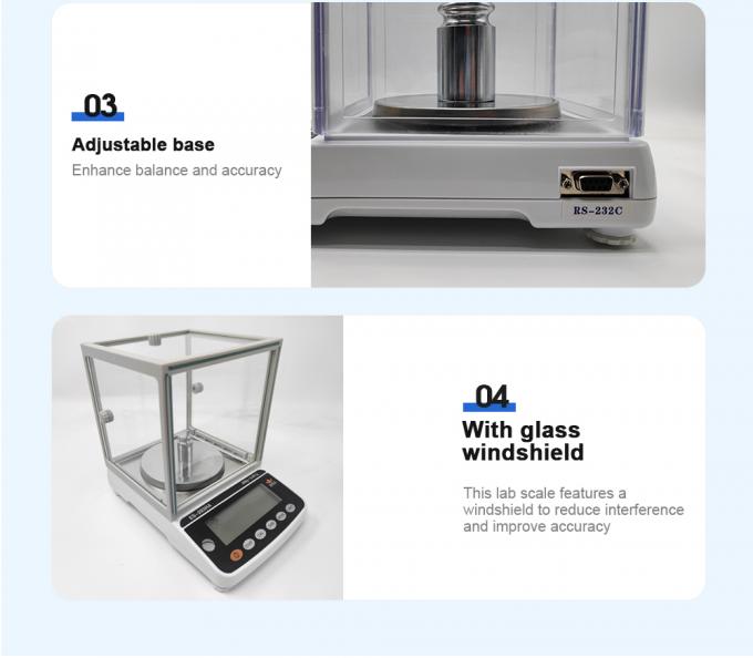 Balance de pr&eacute;cision de laboratoire 0,001 g, instruments de laboratoire, balance analytique avec protection contre les courants d'air 3