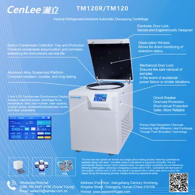 Centrifugeuse pour tubes de sang TMF120R avec décapsuleur automatique 3370xg pour 120 tubes de 5/7ml