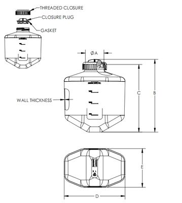 Un bon prix. Bouteille centrifugeuse de 2 litres de 2400 ml de grande capacité Consommables expérimentaux Compatible avec le rotor Thermo Sorvall H-12000 en ligne